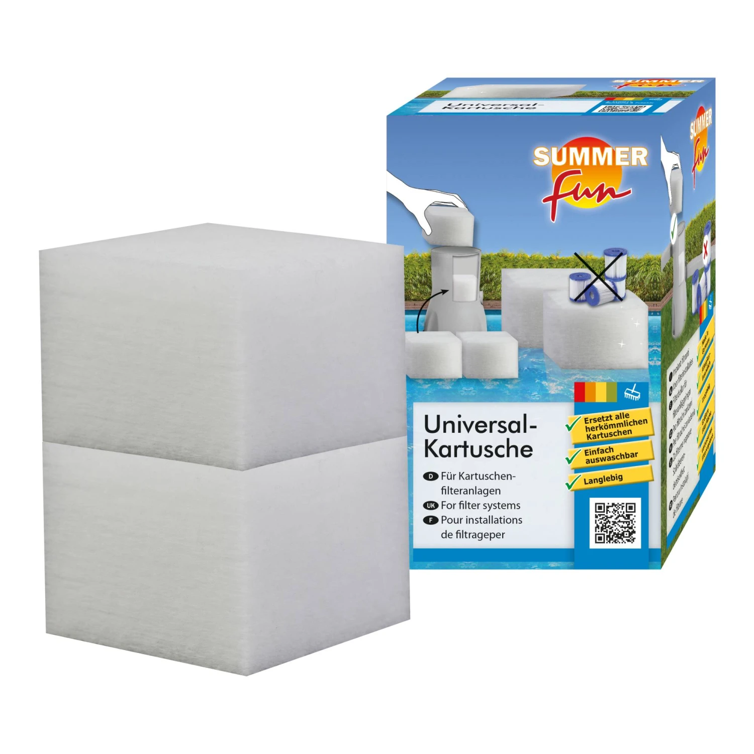 Summer Fun - Universal-Kartusche Cube (Doppel-Pack) Für Kartuschenfilter 1 Summer Fun - Universal-Kartusche Cube (Doppel-Pack) Für Kartuschenfilter