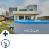 Stahlwandpool Set Rund Acapulco 450x90 Cm, Stahl 0,3 Mm Weiß, Folie 0,2 Mm Blau, Overlap