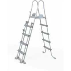 GRE Stahlwandpool Set (6-teilig) Hoch Rund 460 X 132 Cm, Stahl 0,45 Mm Holzoptik Folie 0,4 Mm Blau -Watermen Verkaufe 58332 Leiter 3