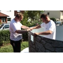 Waterman Stahlwandpool Rund 460x120cm, Stahl 0,45mm Steinoptik, Folie 0,3mm Blau, Overlap 11 Waterman Stahlwandpool Rund 460x120cm, Stahl 0,45mm Steinoptik, Folie 0,3mm Blau, Overlap -Watermen Verkaufe Aufbau Stahlwandpool Eco Dekor Pools 4