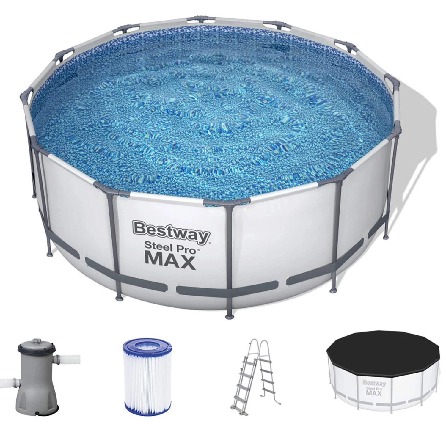 Bestway Steel Pro MAX Frame Pool Komplettset 366 X 122 Cm (56420GS) 1 Bestway Steel Pro MAX Frame Pool Komplettset 366 X 122 Cm (56420GS)
