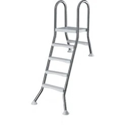 Waterman Stahlwandpool Set (7-teilig) Halbhoch Rund Brasilia 300x120 Cm, Stahl 0,6 Mm Weiß Folie 0,6 Mm Blau -Watermen Verkaufe Halhochbeckenleiter 4 1 Stufig Edelstahl fuer Pool 1