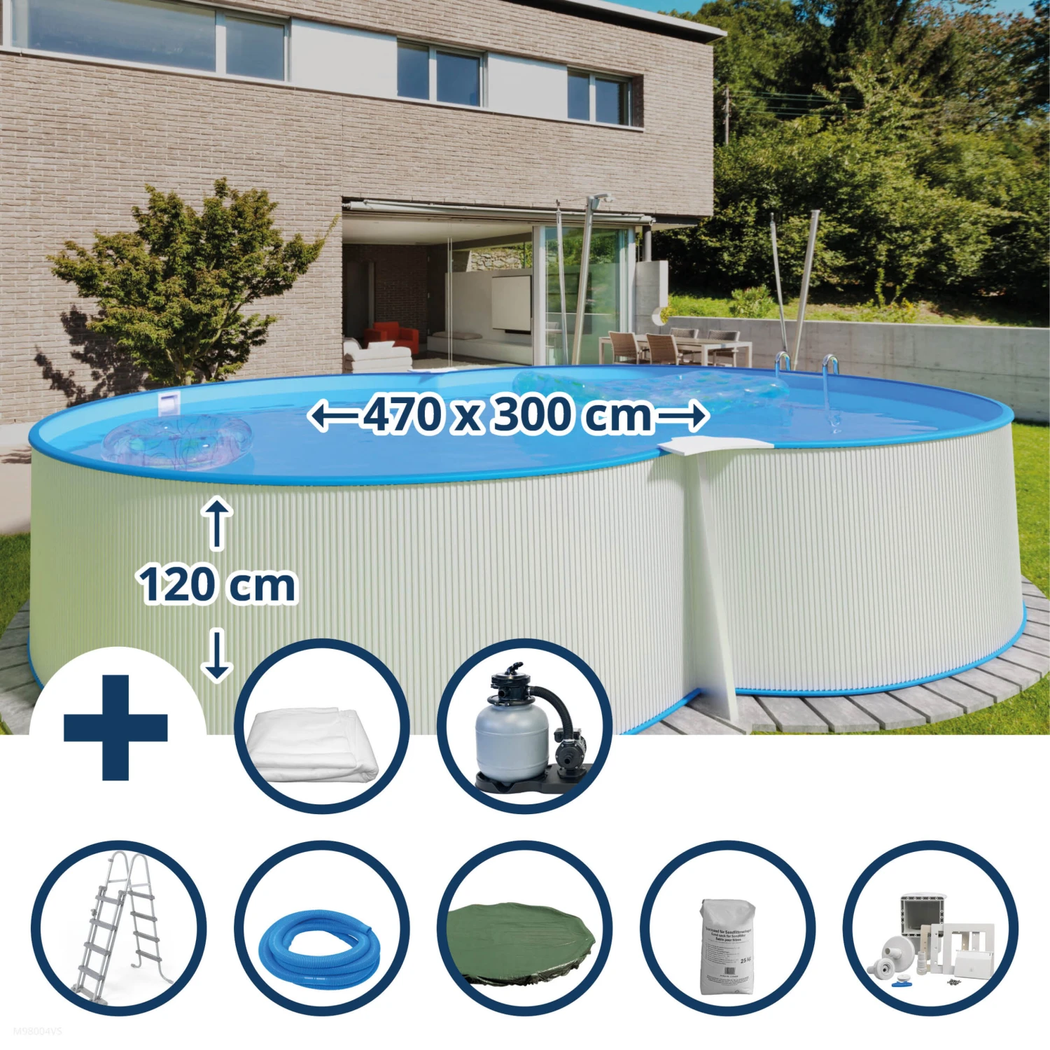 Waterman Stahlwandpool Set (9-teilig) Hoch Achtform 470 X 300 X 120 Cm, Stahl 0,4 Mm Weiß Folie 0,4 Mm Blau 1 Waterman Stahlwandpool Set (9-teilig) Hoch Achtform 470 X 300 X 120 Cm, Stahl 0,4 Mm Weiß Folie 0,4 Mm Blau