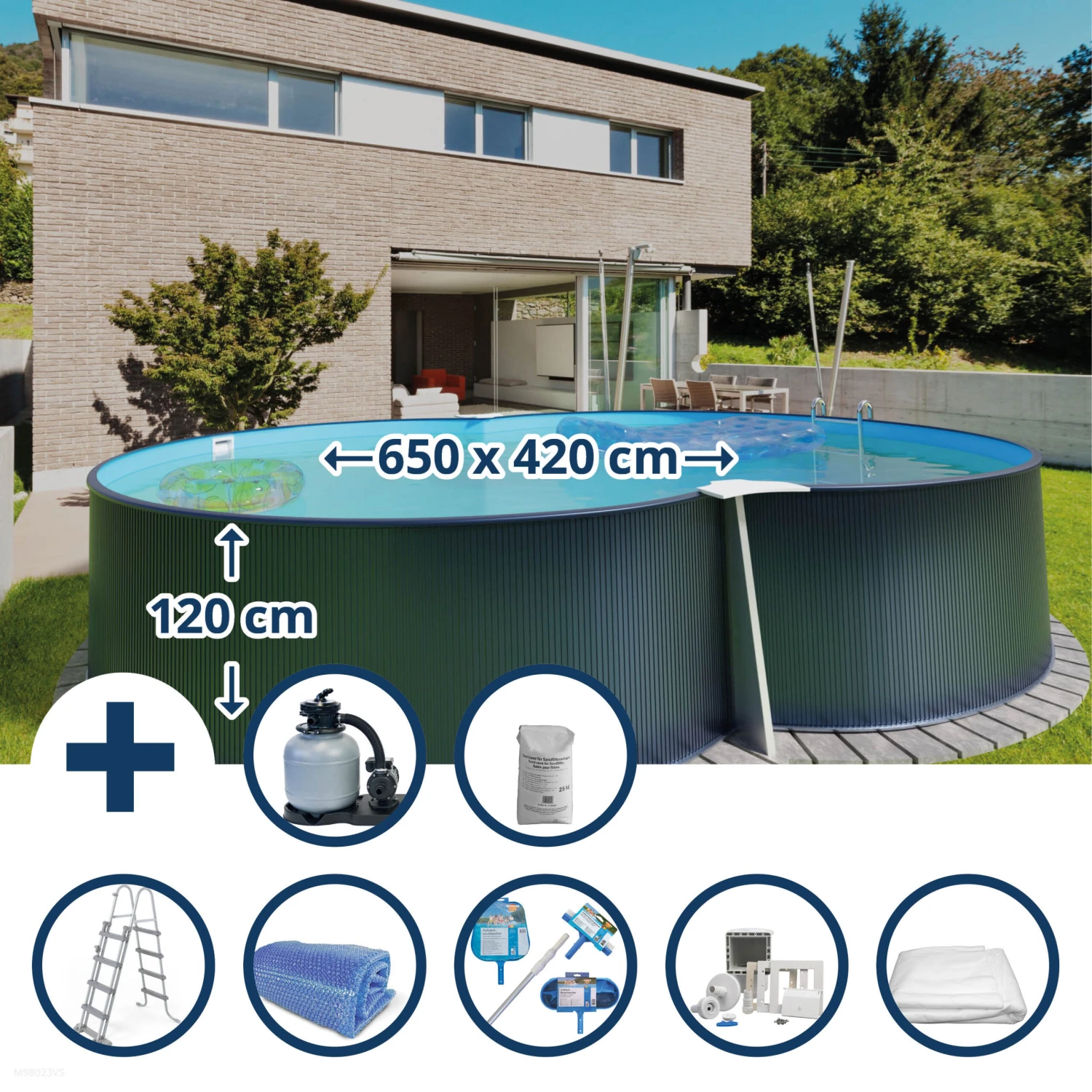 Waterman Stahlwandpool Set (8-teilig) Hoch Achtform 650x420x120 Cm, Stahl 0,4 Mm Anthrazit Folie 0,4 Mm Blau 1 Waterman Stahlwandpool Set (8-teilig) Hoch Achtform 650x420x120 Cm, Stahl 0,4 Mm Anthrazit Folie 0,4 Mm Blau