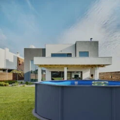 Stahlwandpool Rund Classic 350x120 Cm, Stahl 0,4 Mm Anthrazit, Folie 0,3 Mm Blau, Overlap -Watermen Verkaufe Planet Pool Stahlwandpool Classic anthrazit blau MS 07 1