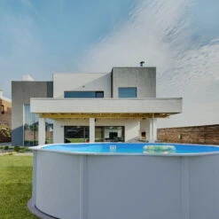 Stahlwandpool Rund Classic (breiter Handlauf) 450x120cm, Stahl 0,4mm Weiß, Folie 0,3mm Blau, Overlap -Watermen Verkaufe Planet Pool Stahlwandpool Classic weiss blau MS 06 6