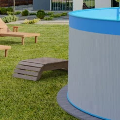 Waterman Stahlwandpool Rund 350x90 Cm, Stahl 0,3 Mm Weiß, Folie 0,2 Mm Blau, Overlap -Watermen Verkaufe Planet Pool Stahlwandpool weiss blau overlap OS 04