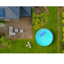 Waterman Stahlwandpool Rund 350x90 Cm, Stahl 0,3 Mm Weiß, Folie 0,2 Mm Blau, Overlap -Watermen Verkaufe Planet Pool Stahlwandpool weiss blau overlap OS 07