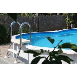 Waterman Poolleiter Edelstahl Für Halbhochbecken Mit 150 Cm Höhe -Watermen Verkaufe Poolleiter Edelstahl teileingebaut 4 1 stufig 1