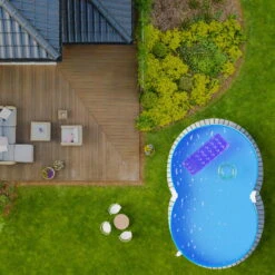 Stahlwandpool Achtform 540x350x120 Cm, Stahl 0,4 Mm Weiß, Folie 0,4 Mm Blau, Einhängebiese -Watermen Verkaufe S81009MSVS S81010MSVS S8140MSVS Stahlwandbecken Achtform Weiss Blau 06 1