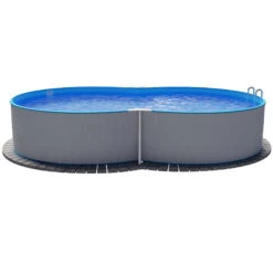 Stahlwandpool Achtform 540x350x120 Cm, Stahl 0,4 Mm Weiß, Folie 0,4 Mm Blau, Einhängebiese -Watermen Verkaufe S81009MSVS S81010MSVS S8140MSVS Stahlwandbecken Achtform Weiss Blau 08 1