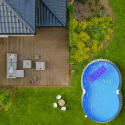 Stahlwandpool Achtform 540x350x120 Cm, Stahl 0,4 Mm Anthrazit, Folie 0,4 Mm Blau, Einhängebiese -Watermen Verkaufe S81068MSVS S81069MSVS S81073MSVS Stahlwandbecken Achtform Athrazit Blau 06 2