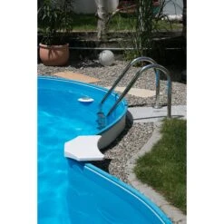 SUMMER FUN Poolleiter Edelstahl Für Tiefbecken Mit 120 Cm Höhe - Weite Stufen -Watermen Verkaufe Sitzbohle Achtformpool