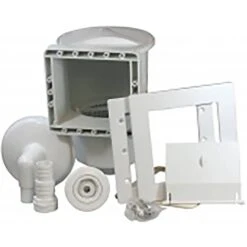 Stahlwandpool Set (5-teilig) Hoch Rund Classic 450 X 120 Cm, Stahl 0,4 Mm Weiß Folie 0,3 Mm Blau -Watermen Verkaufe Standard Einbauskimmer mit Ruecklaufduese