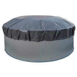 Waterman Luftkissen Poolabdeckung Aufblasbare Abdeckplane Rund Ø 3,5 M Grau/innen Beige Mit Ösen Und Kordelzug